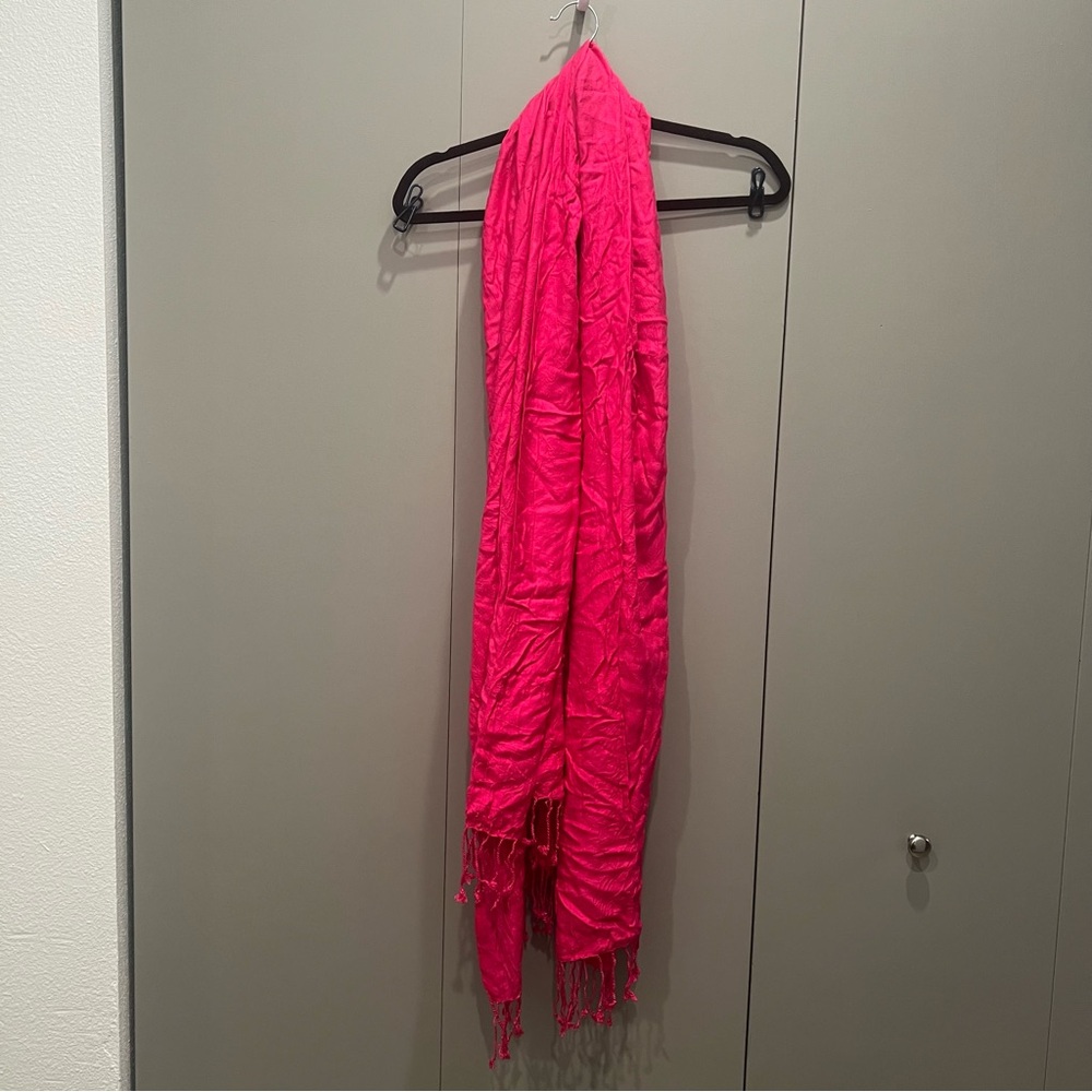 Pashmina Viscose Hot Pink Scarf Festival Bright